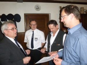 von links: KKSV Vorstand Seidl Johann, 1. Vorstand Huber Christian, Loibl Siegfried und Satzl Andreas.